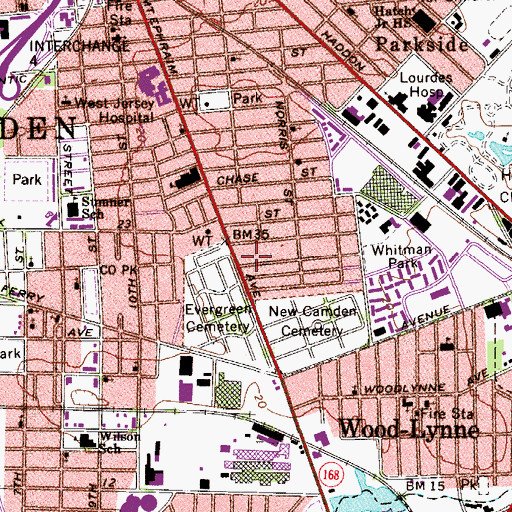 Topographic Map of Saint Josephs High School, NJ