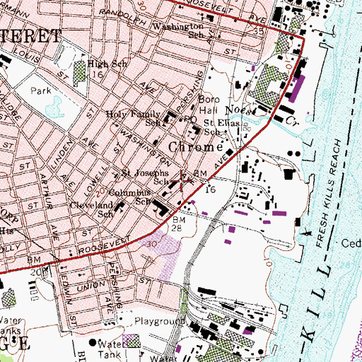 Topographic Map of Saint Josephs School, NJ