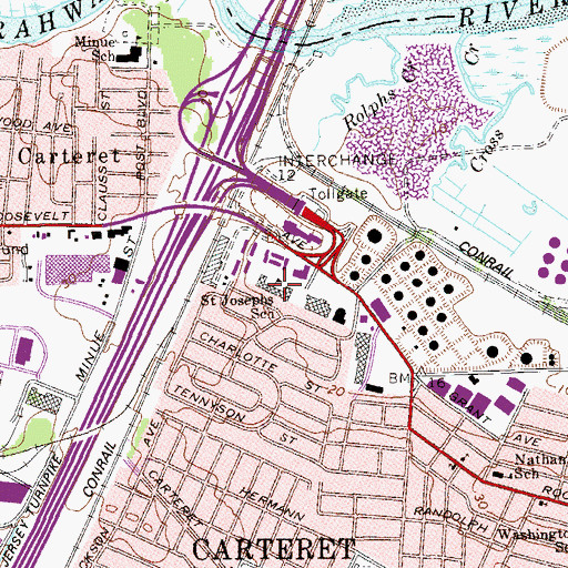 Topographic Map of Saint Joseph Elementary School, NJ