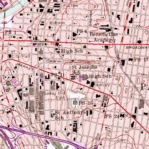 Topographic Map of Saint Josephs School, NJ