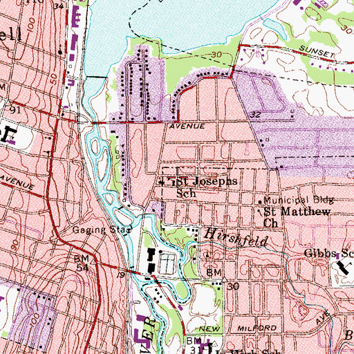 Topographic Map of Saint Josephs School, NJ