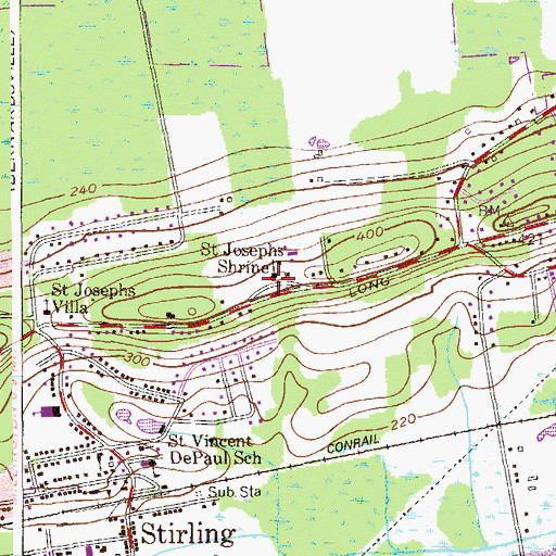 Topographic Map of Saint Josephs Shrine, NJ