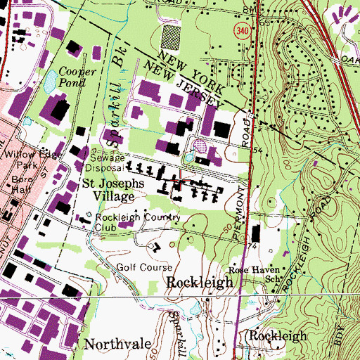 Topographic Map of Saint Josephs Village, NJ