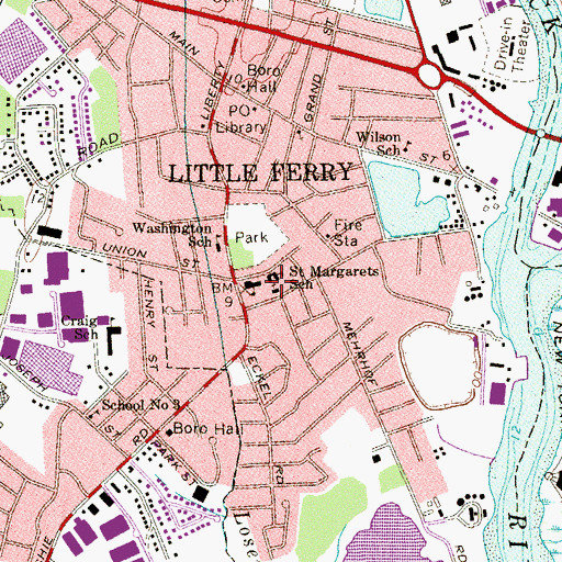Topographic Map of Saint Margarets School, NJ
