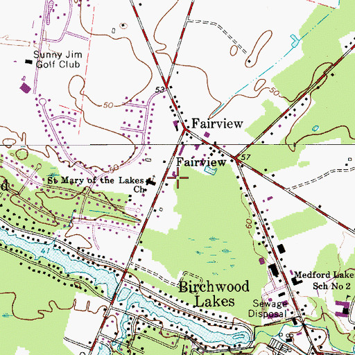 Topographic Map of Saint Mary of the Lakes Church, NJ