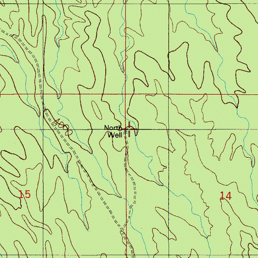 Topographic Map of North Well, AZ