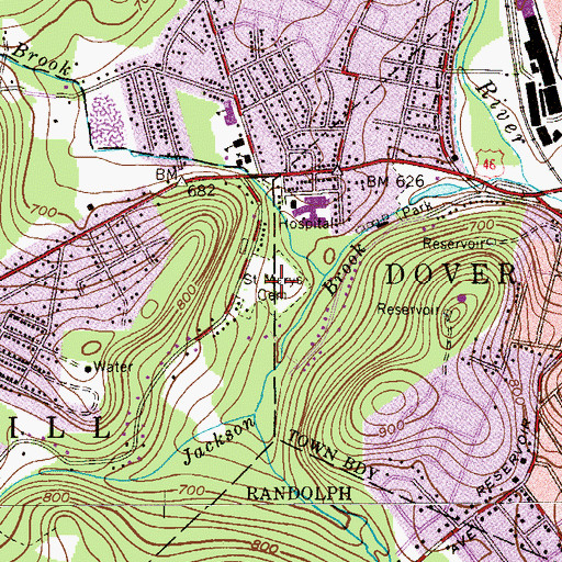 Topographic Map of Saint Marys Cemetery, NJ