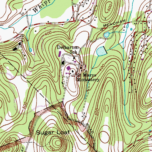 Topographic Map of Saint Marys Monastery, NJ