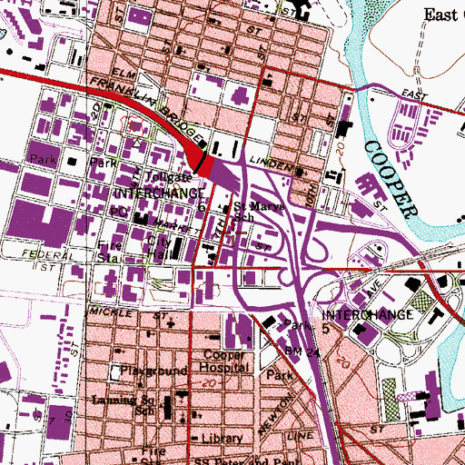 Topographic Map of Saint Marys School, NJ