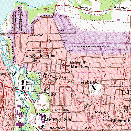 Topographic Map of Saint Matthew's Evangelical Lutheran Church, NJ