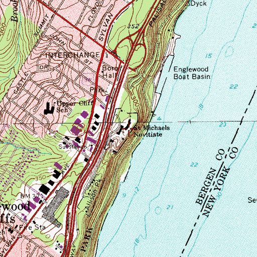 Topographic Map of Saint Michaels Novitiate, NJ