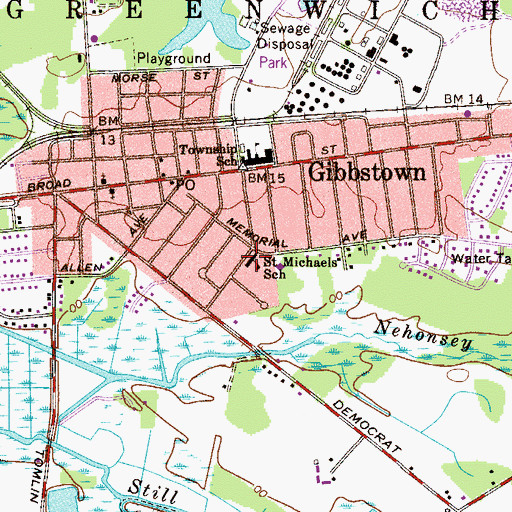 Topographic Map of Guardian Angels Regional Catholic School, NJ