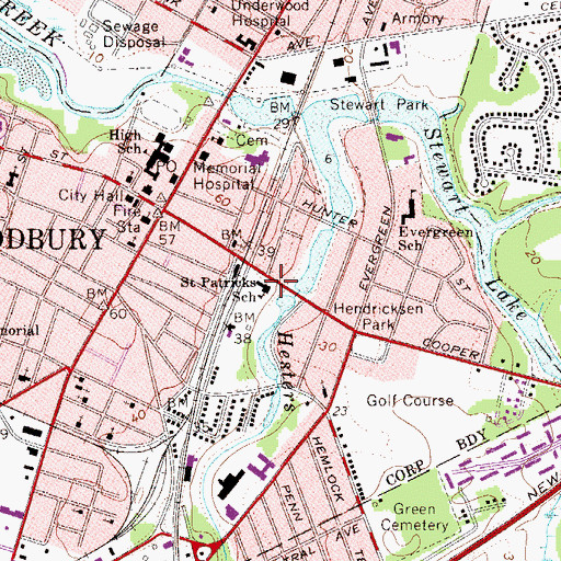 Topographic Map of Saint Patrick Elementary School, NJ