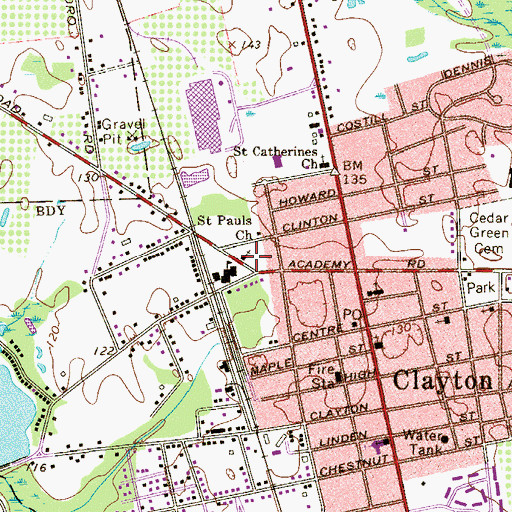 Topographic Map of Saint Pauls Church, NJ