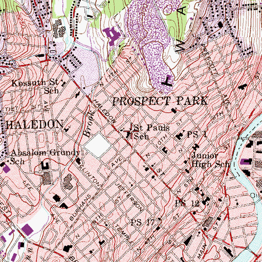 Topographic Map of Saint Pauls School, NJ