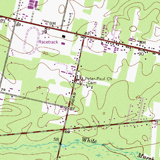 Topographic Map of Saint Peter-Paul Church, NJ