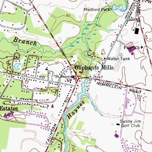 Topographic Map of Saint Peters Church, NJ
