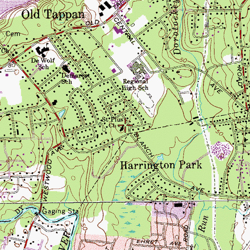 Topographic Map of Saint Pius X Church, NJ