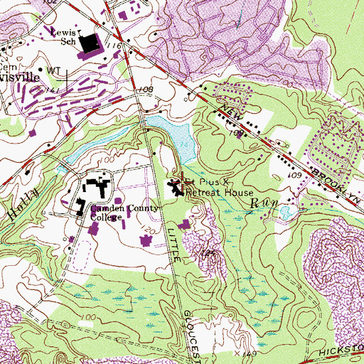 Topographic Map of Saint Pius X Retreat House, NJ