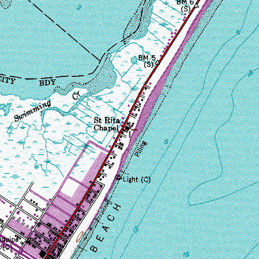 Topographic Map of Saint Rita Chapel, NJ