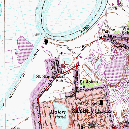 Topographic Map of Saint Stanislaus Kostka School, NJ