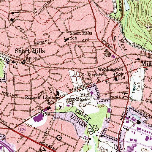 Topographic Map of Saint Stephens Cemetery, NJ