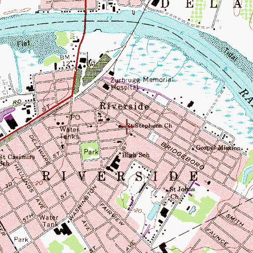 Topographic Map of Saint Stephens Church, NJ