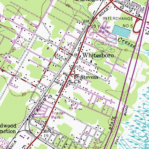 Topographic Map of Saint Stevens Church, NJ