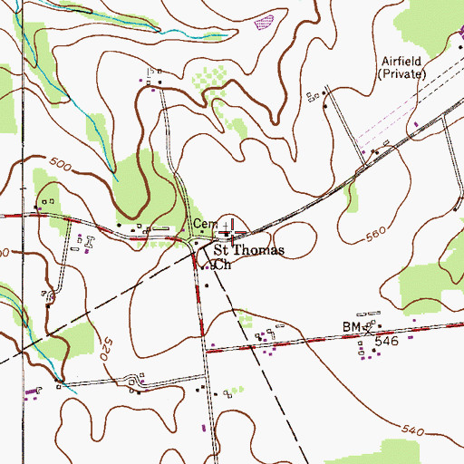 Topographic Map of Saint Thomas Episcopal Church, NJ