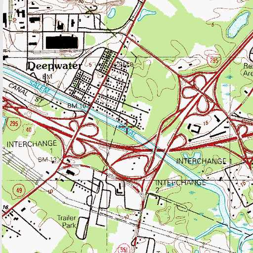 Topographic Map of Salem Canal, NJ