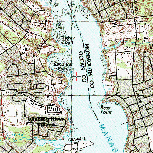 Topographic Map of Sand Bar Point, NJ