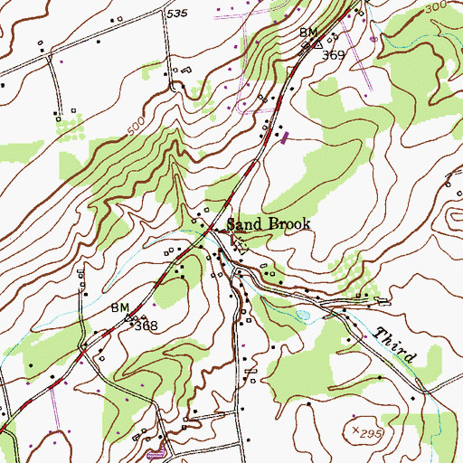 Topographic Map of Sand Brook, NJ
