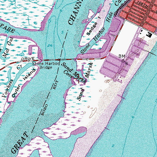 Topographic Map of Sand Marsh Cove, NJ