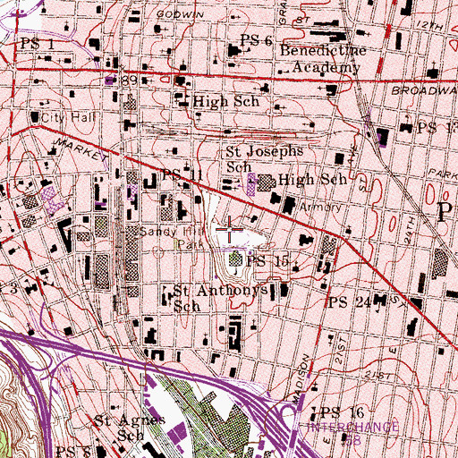 Topographic Map of Sandy Hill Park, NJ