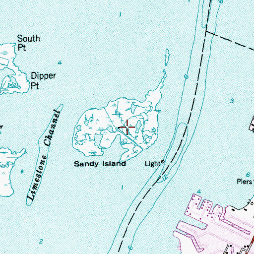 Topographic Map of Sandy Island, NJ