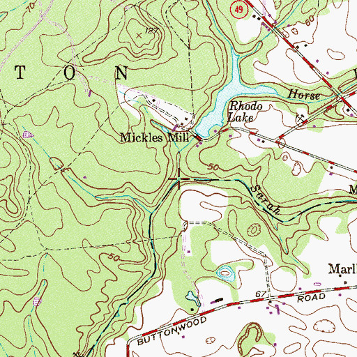Topographic Map of Sarah Run, NJ