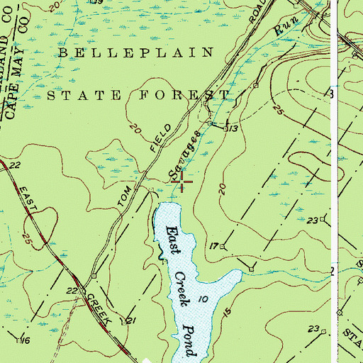 Topographic Map of Savages Run, NJ