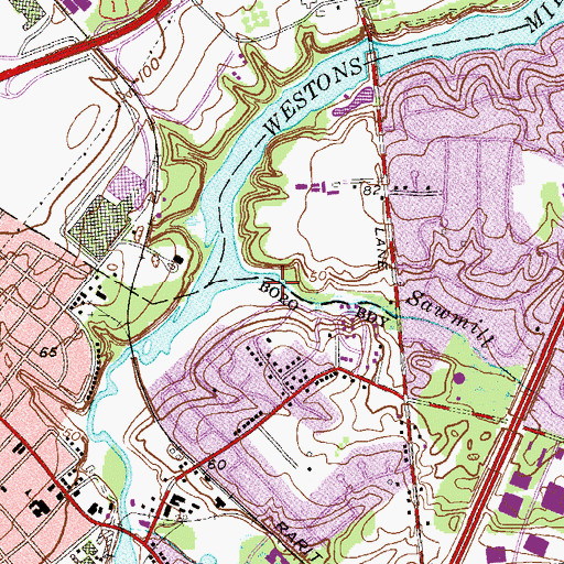 Topographic Map of Sawmill Brook, NJ