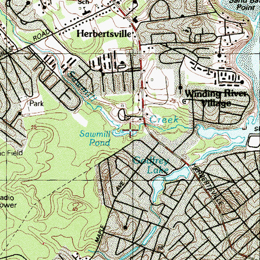 Topographic Map of Sawmill Pond, NJ