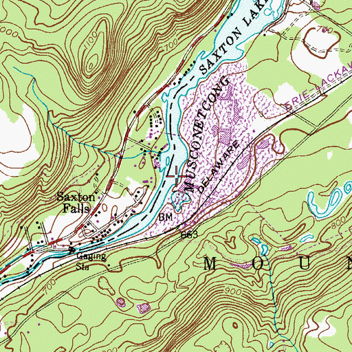 Topographic Map of Saxton Lake, NJ