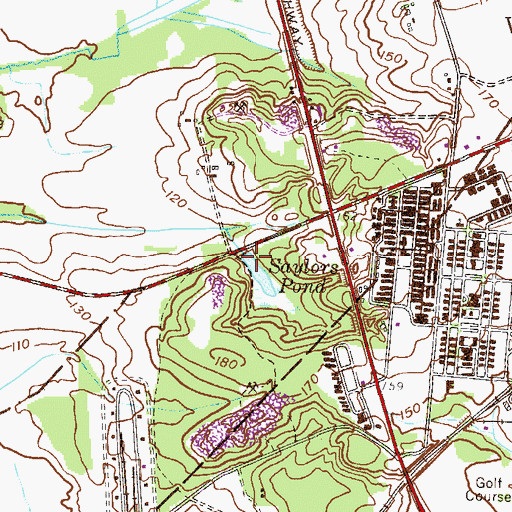 Topographic Map of Saylors Pond, NJ