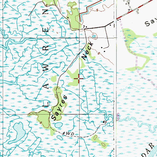 Topographic Map of Sayres Neck, NJ