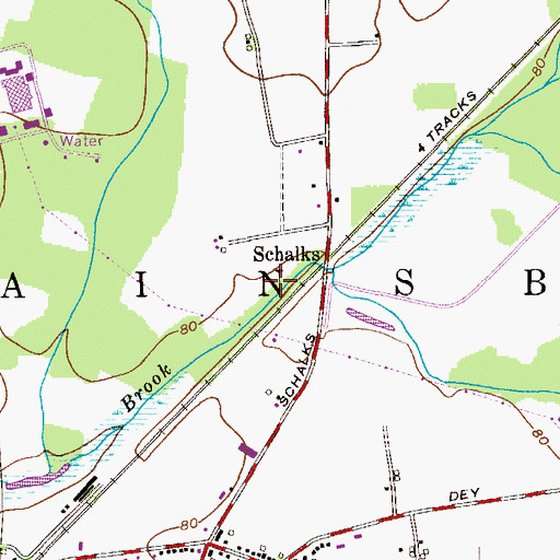 Topographic Map of Schalks, NJ