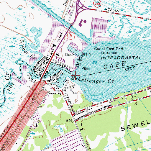 Topographic Map of Schellenger Creek, NJ