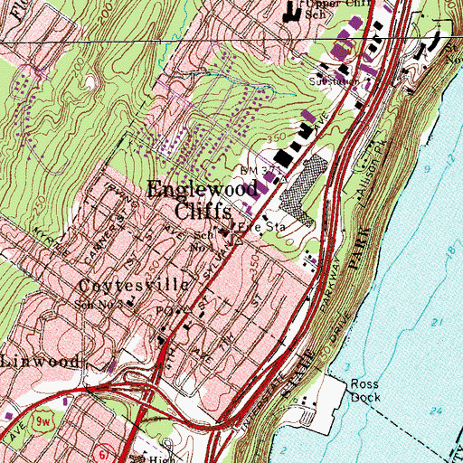 Topographic Map of School Number 1, NJ