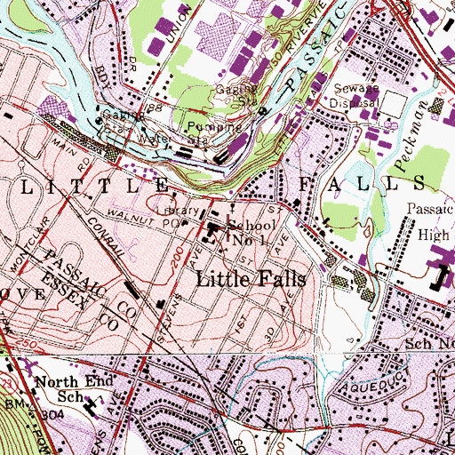 Topographic Map of Number 1 Elementary School, NJ