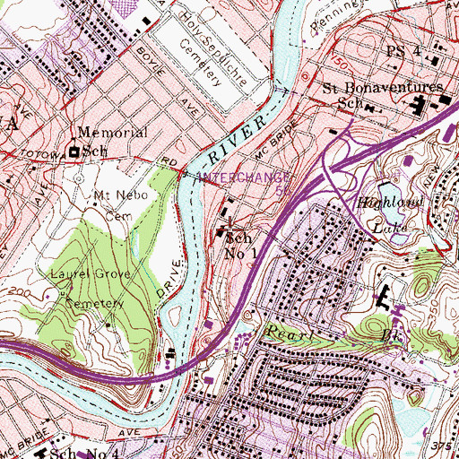 Topographic Map of School Number 1, NJ