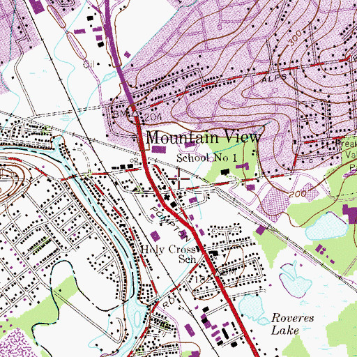 Topographic Map of School Number 1 (historical), NJ