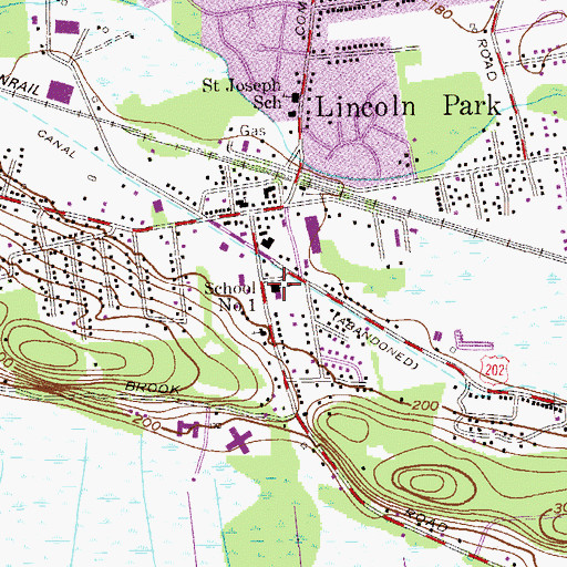 Topographic Map of School Number 1 (historical), NJ