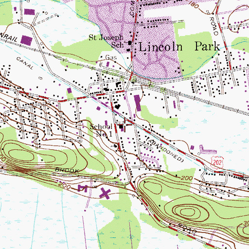 Topographic Map of School Number 1 (historical), NJ